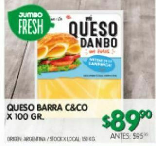 Jumbo Queso barra c&co 100g oferta