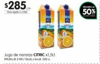 Jugo de naranja citric 1.5lt