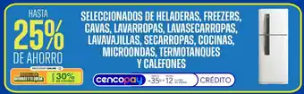 Seleccionados de heladeras, freezers, cavas, lavarropas, lavasecarropas, lavavajillas, secarropas, cocinas