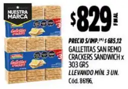 Supermercados Yaguar San remo galletitas crackers sandwich oferta
