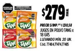 Supermercados Yaguar Tang jugos en polvo oferta