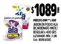 Supermercados Yaguar Ala jabon en polvo bicarbonato matic/ regular oferta