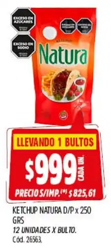 Supermercados Yaguar Natura ketchup d/p oferta