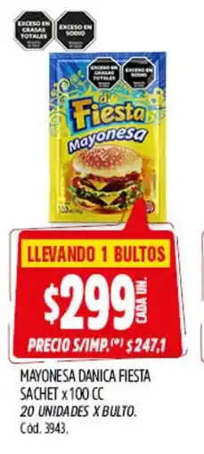 Supermercados Yaguar Fiesta mayonesa danica sachet oferta