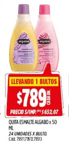 Supermercados Yaguar Algabo quita esmalte oferta