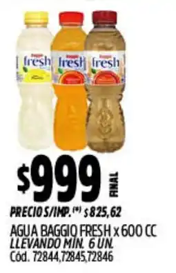 Supermercados Yaguar Baggio agua fresh oferta