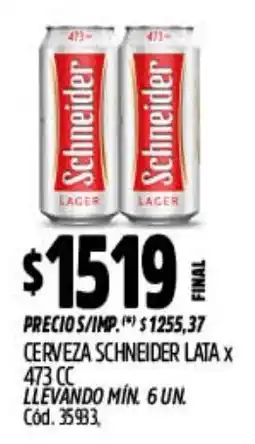Supermercados Yaguar Schneider cerveza lata oferta