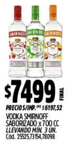 Supermercados Yaguar Smirnoff vodka saborizado oferta