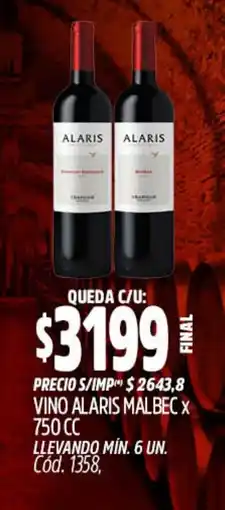 Supermercados Yaguar Alaris vino malbec oferta