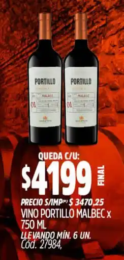Supermercados Yaguar Portillo vino malbec oferta