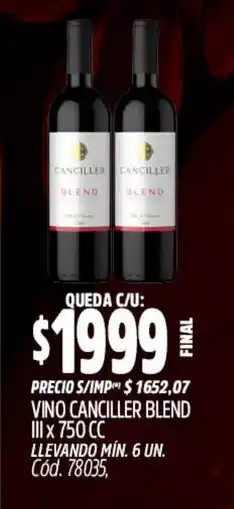 Supermercados Yaguar Canciller vino blend III oferta