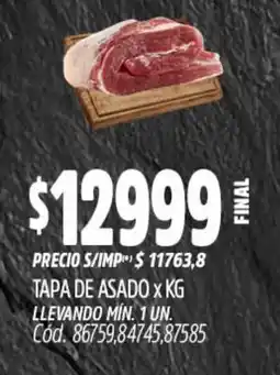 Supermercados Yaguar Tapa de asado oferta