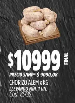 Supermercados Yaguar Chorizo alem oferta