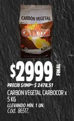 Supermercados Yaguar Carbón vegetal carbocor oferta