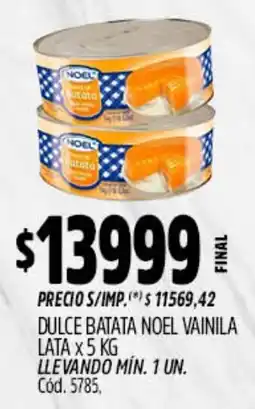 Supermercados Yaguar Noel dulce batata vainila lata oferta