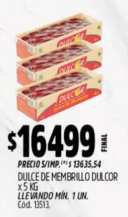 Supermercados Yaguar Dulcor dulce de membrillo oferta