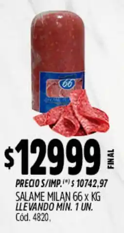 Supermercados Yaguar 66 salame milan oferta