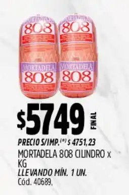 Supermercados Yaguar 808 mortadela cilindro oferta