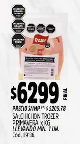 Supermercados Yaguar Trozer salchichon primavera oferta