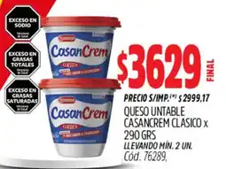 Supermercados Yaguar Queso untable casancrem clasico oferta