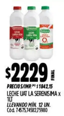 Supermercados Yaguar La serenis leche uat ima oferta