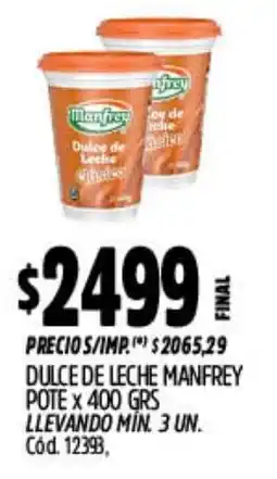 Supermercados Yaguar Manfrey dulce de leche pote oferta