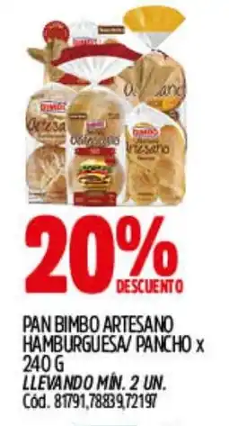 Supermercados Yaguar Artesano pan bimbo hamburguesa pancho oferta
