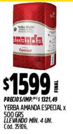 Supermercados Yaguar Amanda yerba especial oferta
