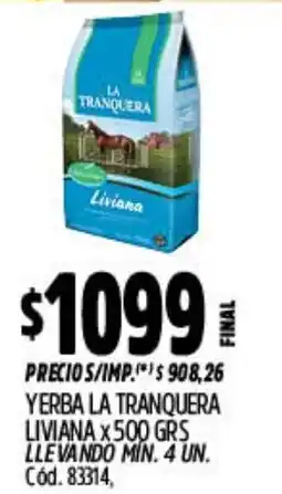 Supermercados Yaguar La tranquera yerba liviana oferta