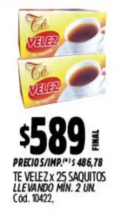 Supermercados Yaguar Té velez oferta