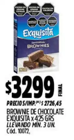 Supermercados Yaguar Exquisita brownie de chocolate oferta