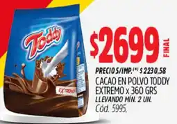 Supermercados Yaguar Toddy cacao en polvo extremo oferta
