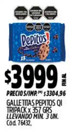 Supermercados Yaguar Pepitos galletitas tripack oferta