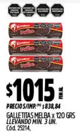 Supermercados Yaguar Melba galletitas oferta