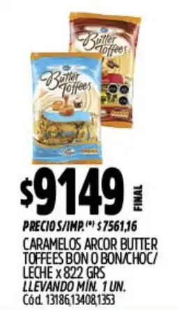 Supermercados Yaguar Butter toffees caramelos arcor bon o bon/choc/ leche oferta