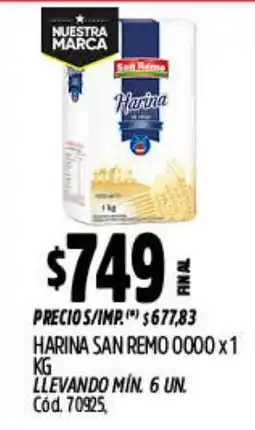 Supermercados Yaguar San remo harina 0000 oferta