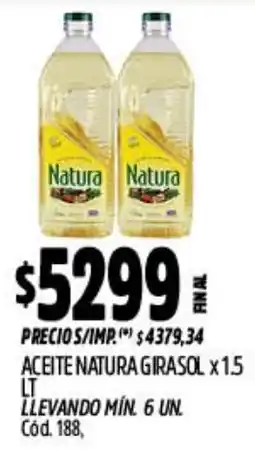 Supermercados Yaguar Natura aceite girasol oferta