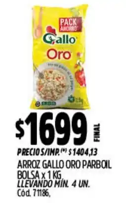 Supermercados Yaguar Gallo oro arroz parboil bolsa oferta