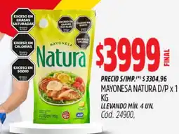 Supermercados Yaguar Natura mayonesa d/p oferta
