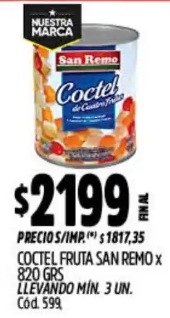Supermercados Yaguar San remo coctel fruta oferta
