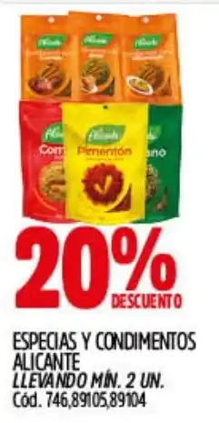Supermercados Yaguar Alicante especias y condimentos oferta