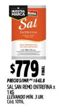 Supermercados Yaguar San remo sal entrefina oferta