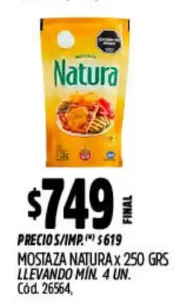Supermercados Yaguar Natura mostaza oferta