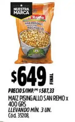Supermercados Yaguar San remo maiz pising gallo oferta
