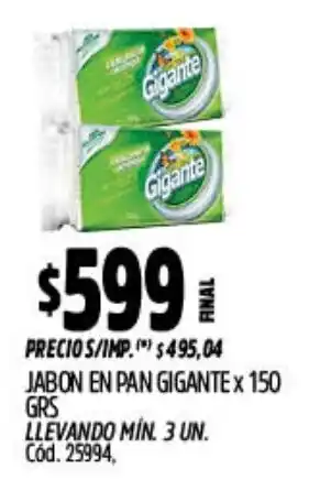 Supermercados Yaguar Gigante jabon en pan oferta