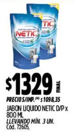 Supermercados Yaguar Netic jabon liquido d/p oferta