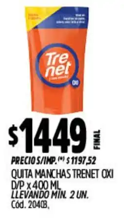 Supermercados Yaguar Trenet quita manchas oxi d/p oferta