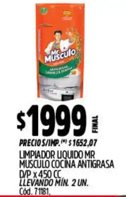 Supermercados Yaguar Mr musculo limpiador liquido cocina antigrasa d/p oferta