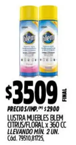 Supermercados Yaguar Blem lustra muebles citrus/floral oferta