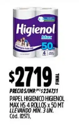 Supermercados Yaguar Higienol papel higienico max hs oferta